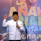 Ketua Umum DPP PKB Muhaimin Iskandar memberikan ceramah saat meresmikan Gerakan Anak Nusantara Mengaji di Jakarta, Kamis (5/5/2016). Gerakan ini akan dilaksanakan secara serentak di seluruh Indonesia pada 7-8 Mei 2016. (Liputan6.com/Helmi Fithriansyah)