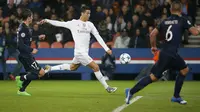 IMBANG - Bigmatch PSG melawan Real Madrid di partai lanjutan Grup A Liga Champions berakhir imbang tanpa gol. ( REUTERS/Benoit Tessier)