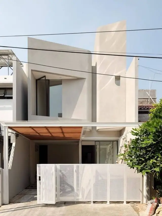 Rumah Minimalis 2 Lantai Type 36 Pojok Serba Putih