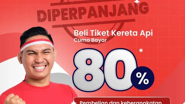 PT Kereta Api Indonesia (Persero) memperpanjang masa berlaku harga tiket kereta api diskon 20 persen. (Foto: KAI)