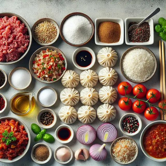 illustrasi bahan-bahan dimsum