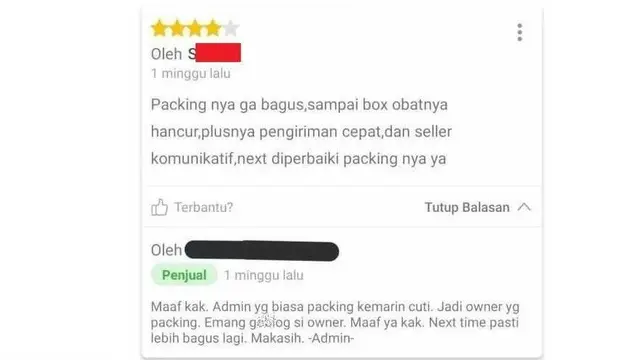 6 Ulasan Pembeli di Online Shop Komplain Tentang Packing Ini Bikin Tepuk Jidat