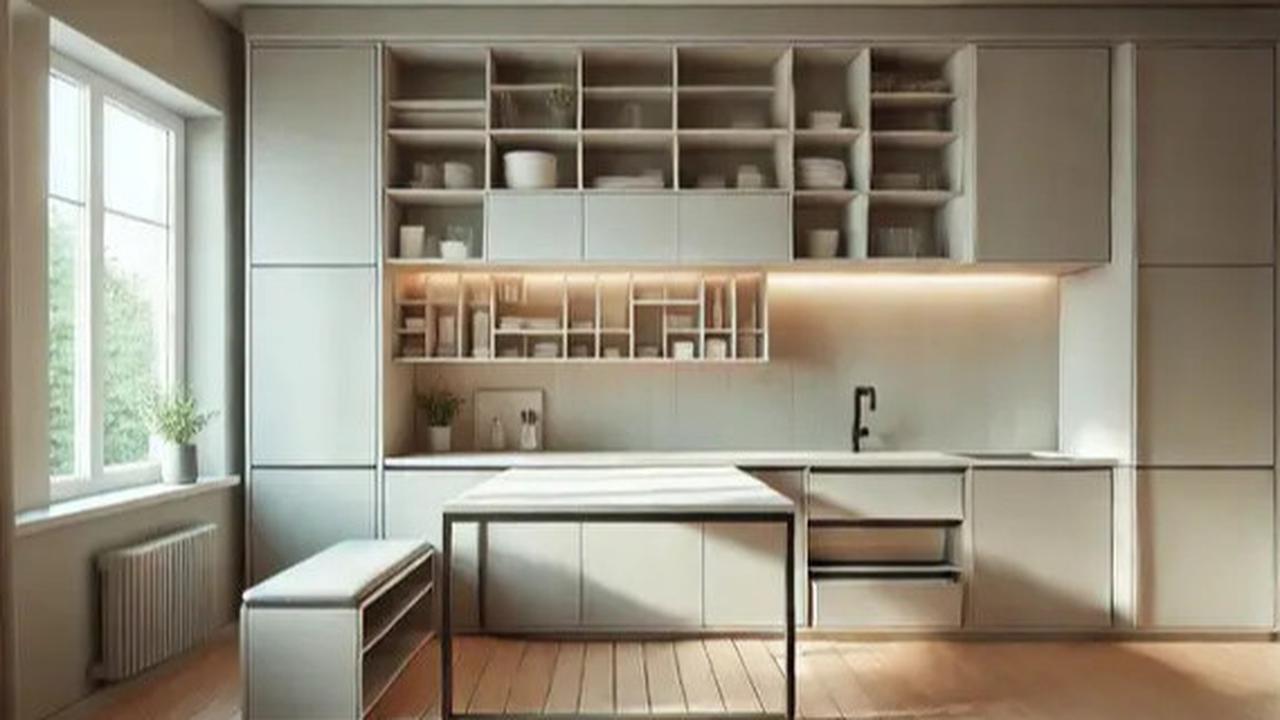 Desain Rak Piring Minimalis Tertutup untuk Penyimpanan Elegan