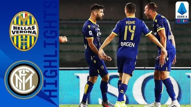 Berita video gol-gol yang tercipta ketika Inter Milan ditahan imbang 2-2 melawan Hellas Verona pada pekan ke-31 Serie A 2019-2020, Jumat (10/7/2020) dini hari WIB.