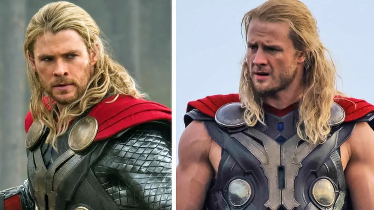 potret pemeran utama dengan stunt man  (Foto: Thor / Paramount Pictures & BobbyHanton / twitter)