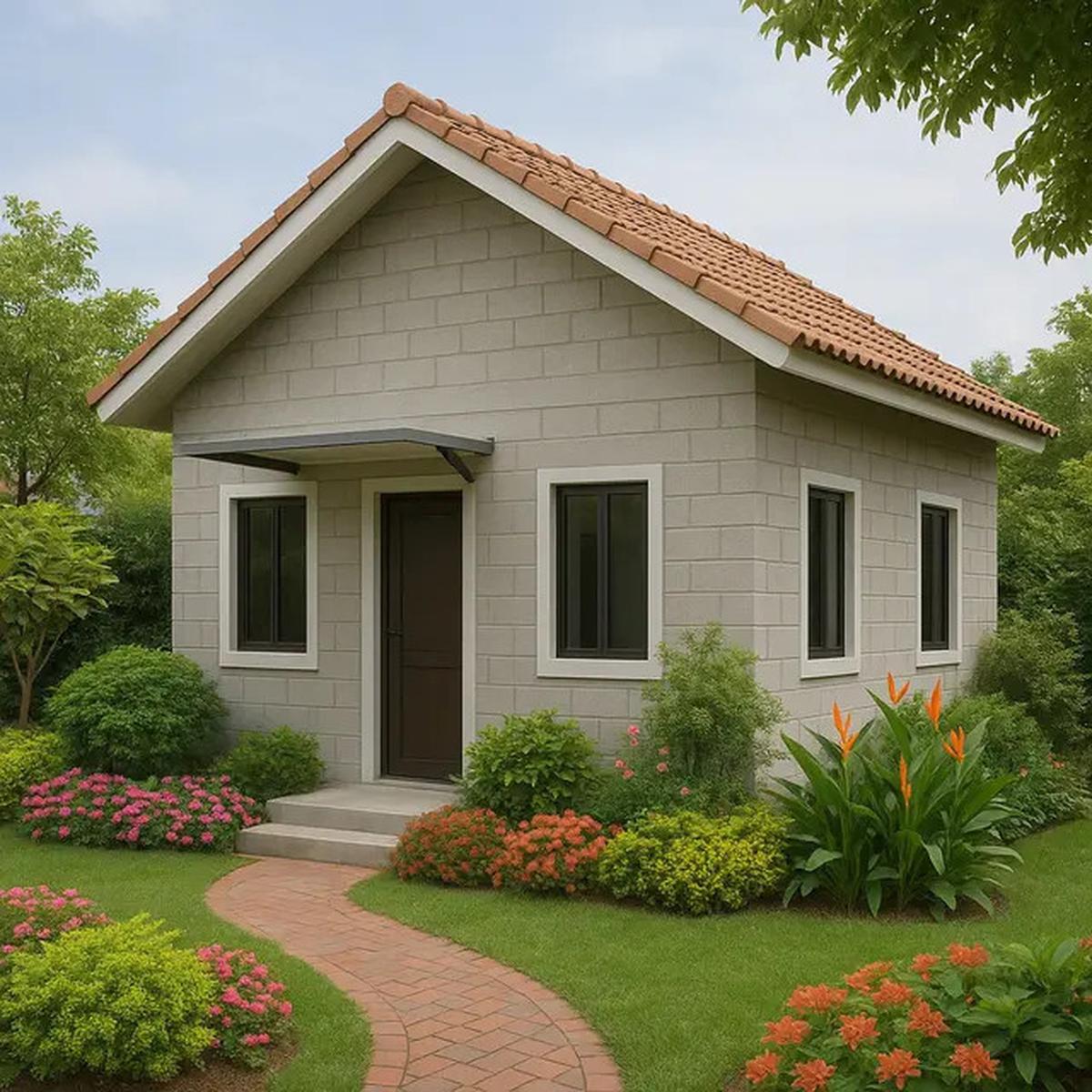 6 Model Rumah Sederhana dari Batako dengan Atap Pelana, Kokoh dan Hemat Biaya