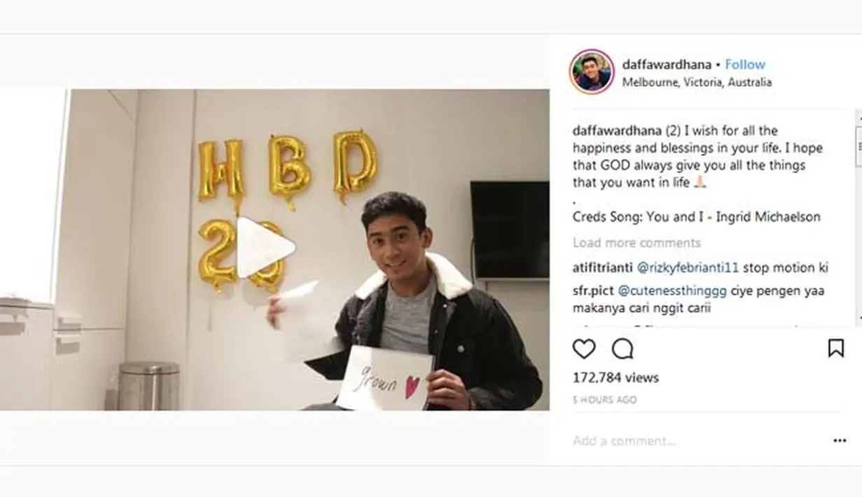 (Instagram/daffawardhana)
