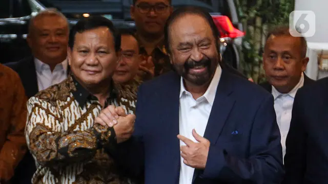 Surya Paloh Sambangi Kediaman Presiden Terpilih Prabowo Subianto