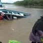 Kapal speedboat yang mengalami kecelakaan di perairan Nunukan Kaltara, Senin (7/6/2021), Foto istimewa