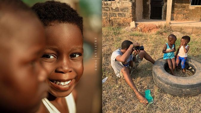 6 Behind The Scene Pemotretan Anak di Afrika Ini Bikin Takjub (sumber: Instagram/edos_artistry)