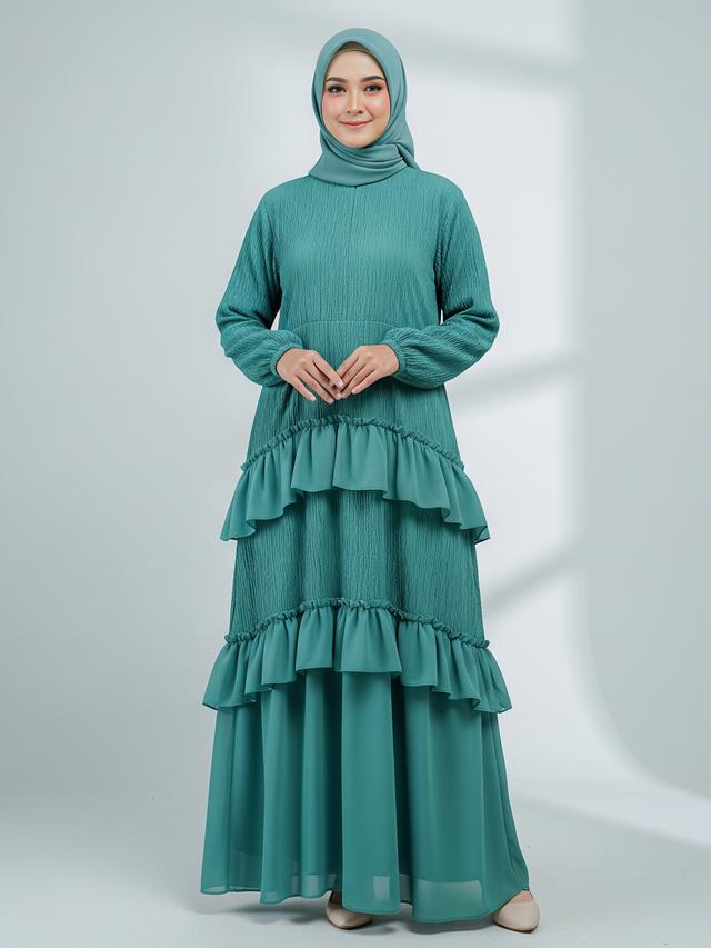 8 Model Gamis Teal Green yang Cocok untuk Lebaran 2026, Yuk Persiapkan ...