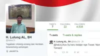 Haji Lulung membuat akun Twitter pribadi dengan username @halus24.
