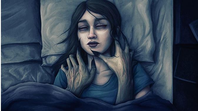 Sleep Paralysis (sumber : boredpanda)