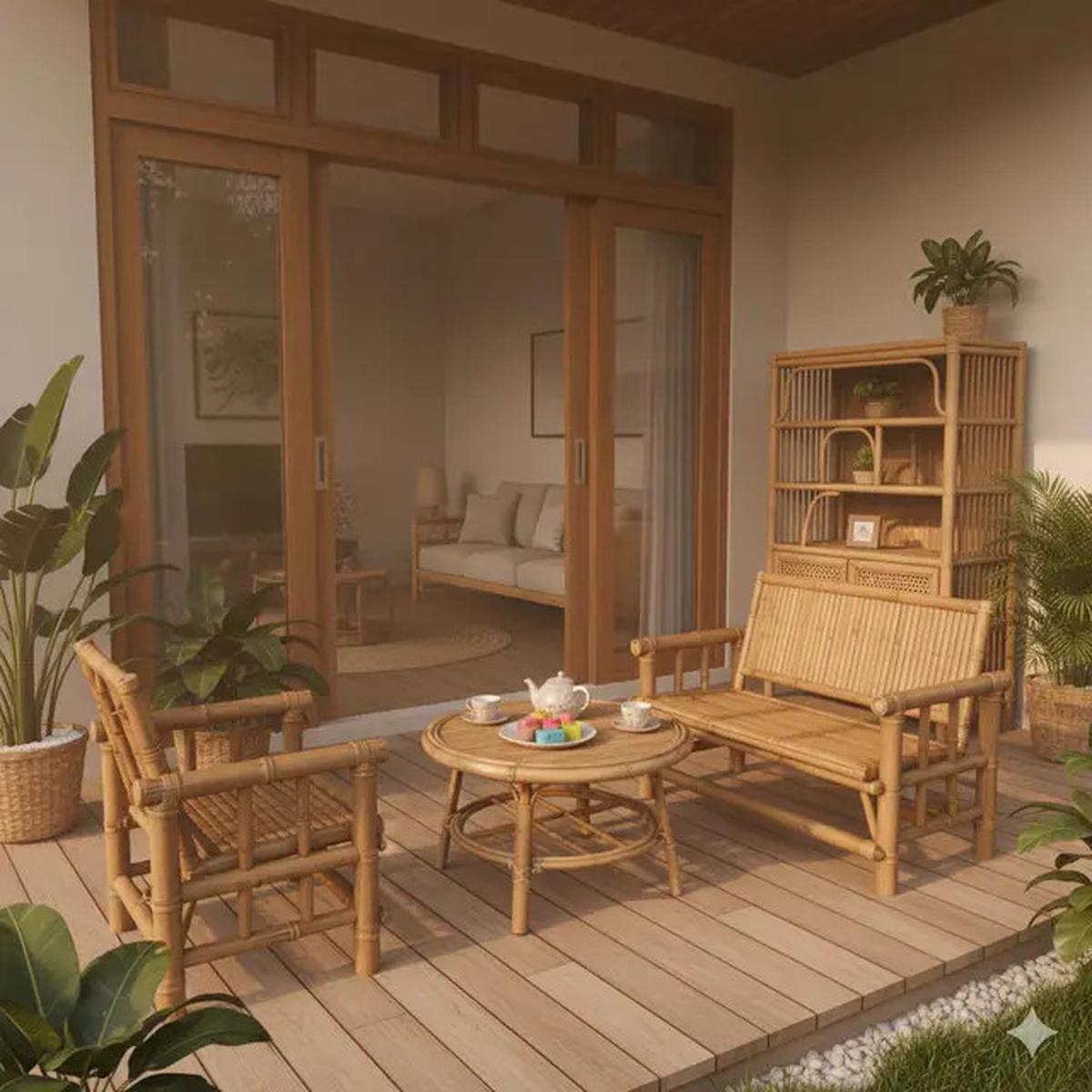 7 Desain Teras Rumah Tropis Bahan Bambu ala Vila Bali, Serasa Liburan Setiap Hari
