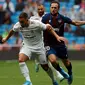 Eden Hazard akhirnya menjalani debutnya bersama Real Madrid pada turnamen resmi, saat bersua Levante dalam laga laga pekan keempat La Liga Spanyol, di Santiago Bernabeu, Sabtu (14/9/2019). (AP Photo/Bernat Armangue)