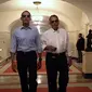 Obama memperlihatkan video rekaman rencana pensiunnya kepada seluruh undangan makan malam Gedung Putih. 