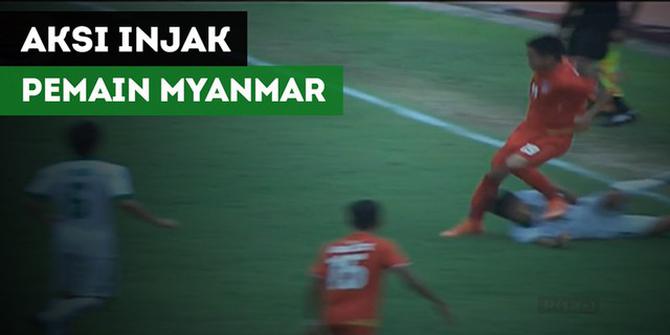 VIDEO: Aksi Pemain Myanmar Injak Dada Bek Timnas Indonesia U-19