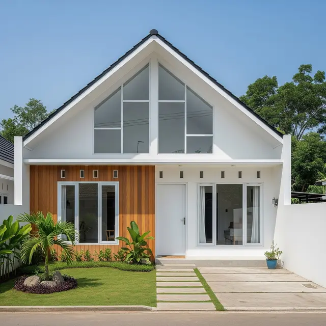 9 Model Rumah Minimalis 1 Lantai dengan Atap Tinggi dan Jendela Besar, Fungsionalitas dan Estetika Modern