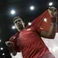 Petenis meja Indonesia, David Jacobs, melakukan selebrasi usai meraih medali emas Asian Para Games cabang tenis meja TT 10 di Ecovention Ancol, Jakarta, Selasa (9/10/2018). (Bola.com/Vitalis Yogi Trisna)