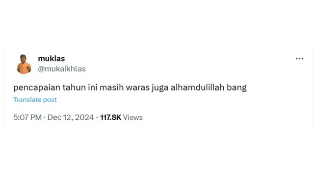 6 Cuitan Pencapaian Netizen di Tahun 2024 Ini Bikin Senyum Tipis,