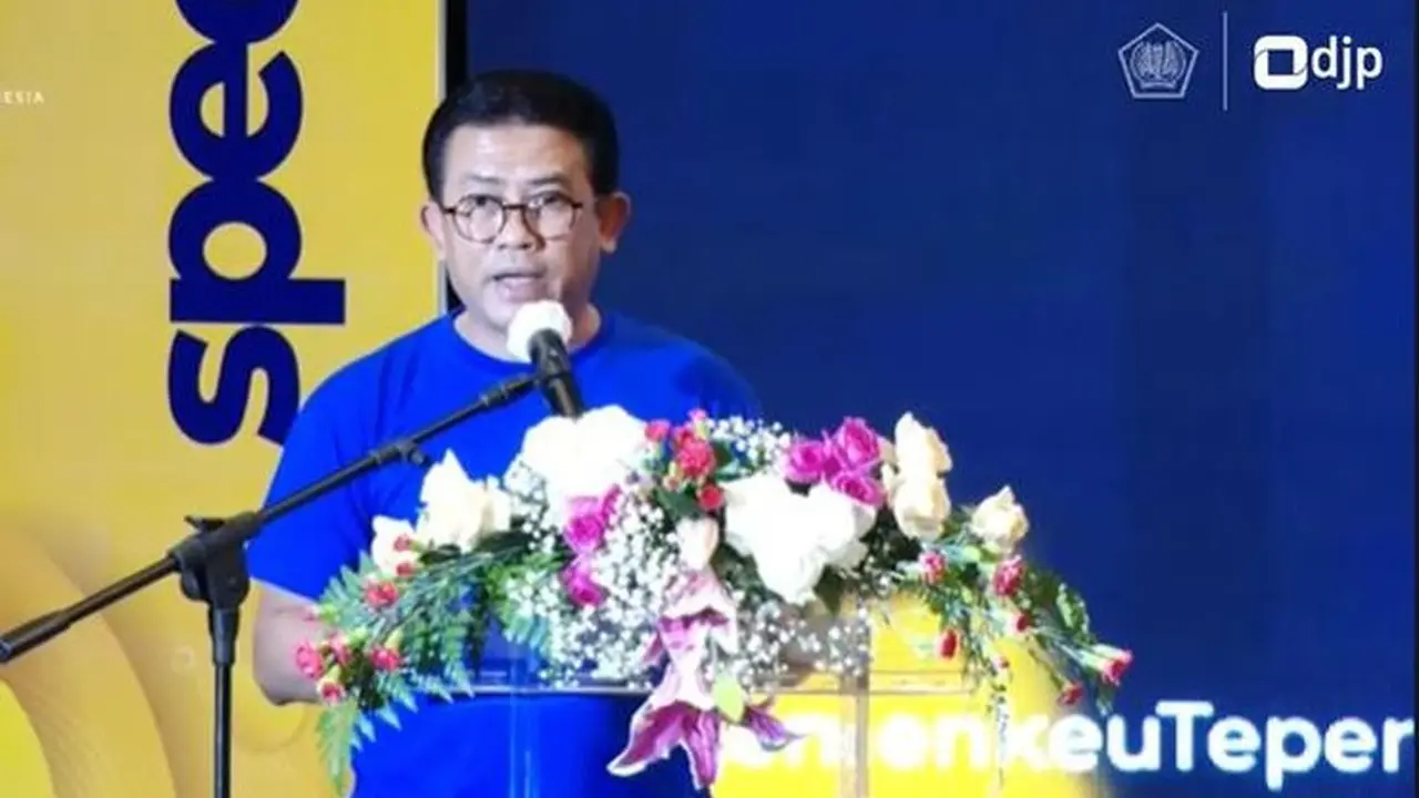 Direktur P2P Humas DJP Neilmaldrin Noor dalam acara Spectaxcular 2022 yang digelar secara hybrid offline dan online, Rabu (23/3/2022).