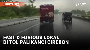 Liar! Minibus Halangi Jalur Truk Bak Fast &amp; Furious di Tol Palimanan Kanci