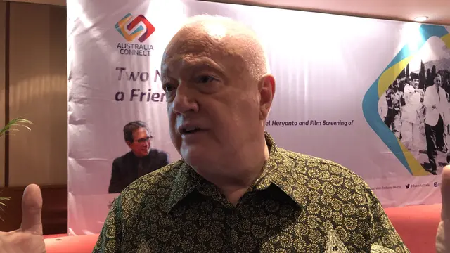 Duta Besar Australia untuk Indonesia, Gary Quinlan pada acara pemutaran film 'Indonesia Calling' dari rangkaian Two Nations, A Friendship is Born-Australia Connect 2019 di Jakarta, pada Rabu (20/11/2019) (Liputan6.com/Hugo Dimas)