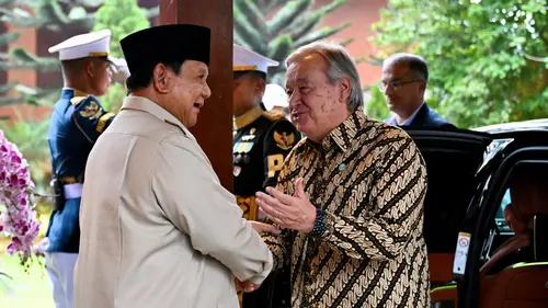 Prabowo Sambut Kunjungan Sekjen PBB António Guterres di Hambalang