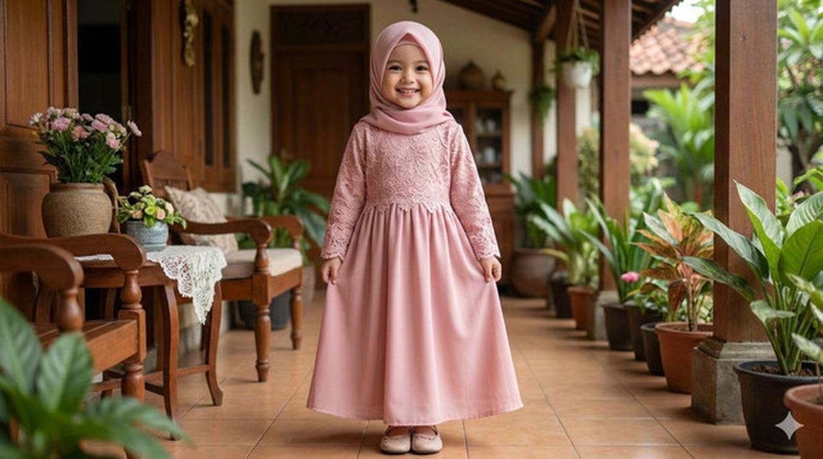 7 Model Baju Anak Brokat Kombinasi Polos, Inspirasi Busana Lebaran 2026