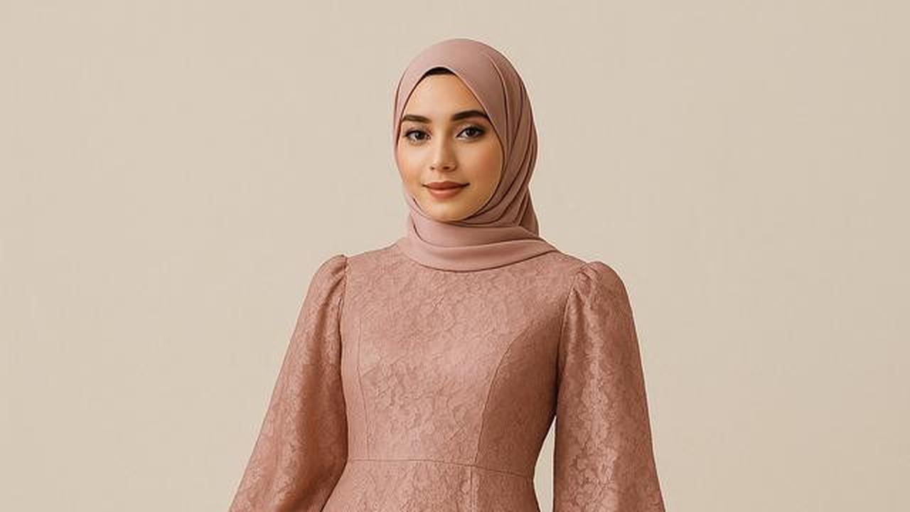 7 Model Gamis A-Line Brokat dengan Lengan Balon, Cocok untuk Segala Acara di 2025