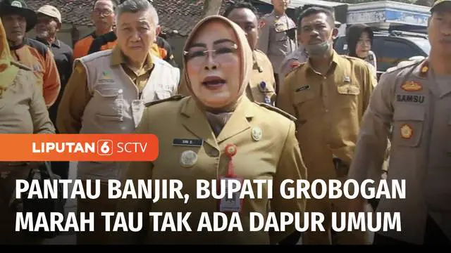 Banjir besar masih merendam Desa Mayahan, Grobogan, Jawa Tengah. Bupati Grobogan yang meninjau lokasi tak bisa menahan amarah saat mengetahui tidak ada dapur umum, padahal banyak warga terdampak banjir.