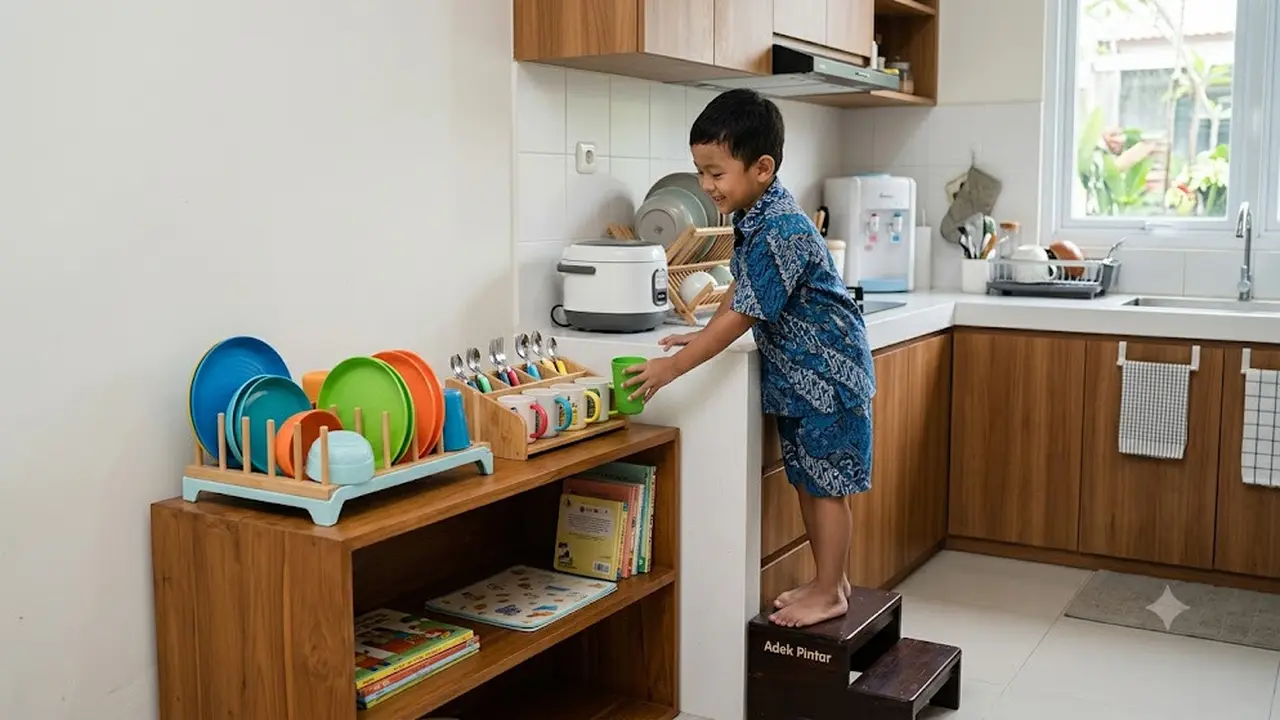Cara Menata Peralatan Makan agar Mudah Dijangkau Anak