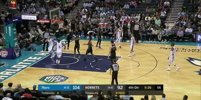 VIDEO : Cuplikan Pertandingan NBA, Sixers 119 vs Hornets 102