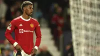 Reaksi pemain Manchester United Marcus Rashford setelah gagal mencetak gol ke gawang Atalanta pada matchday ketiga Grup F Liga Champions di Old Trafford, Manchester, Inggris, Kamis, 21 Oktober 2021. (AP Photo/Dave Thompson)