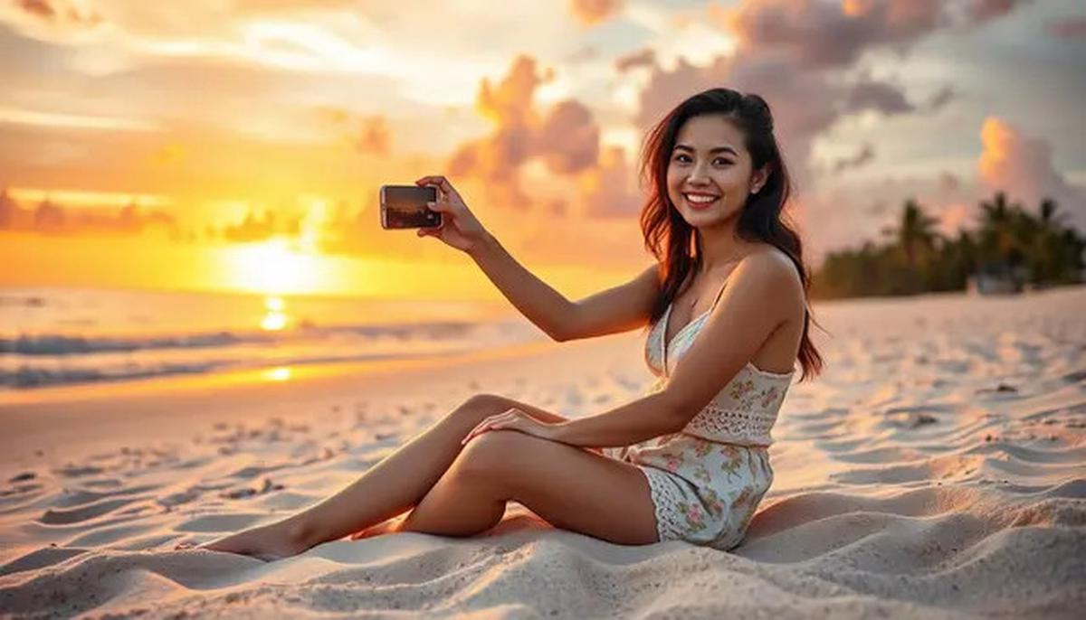 Prompt Gemini AI Viral Edit Foto Estetik Sendiri di Pantai saat Senja, Hasil Realistis