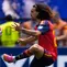 Pemain Spanyol, Marc Cucurella menendang bola dalam pertandingan babak 32 besar Piala Dunia 2026 melawan Austria di Inglewood, California, dekat Los Angeles, Jumat (3/7/2026). (AP Photo/Mark J. Terrill)