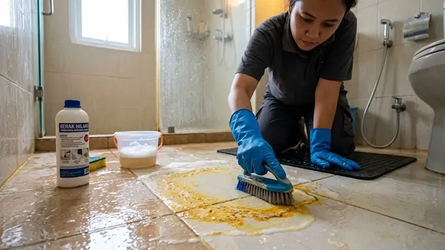 Cara Menghilangkan Kerak Kuning di Lantai Kamar Mandi