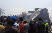 Ini penampakan Hercules A-1310 saat jatuh di Medan