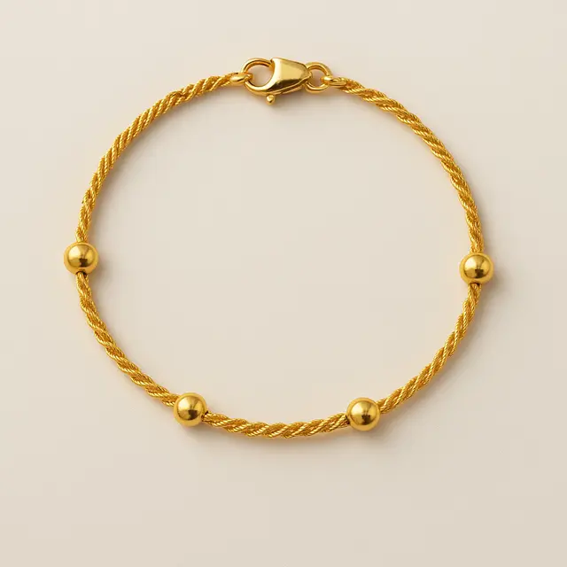 Model Gelang Emas Bola Kecil Kombinasi Rantai 2 Gram