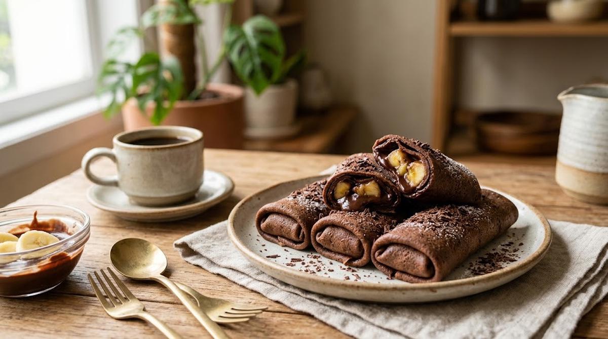Cara Membuat Dadar Gulung Pisang Coklat