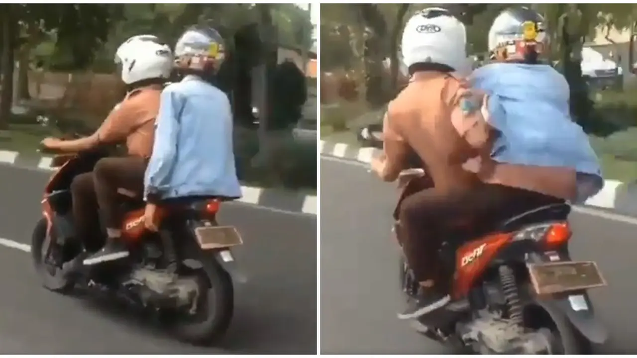 Dua Pemuda Atraksi Di Atas Motor Ini Bikin Geleng Geleng Kepala