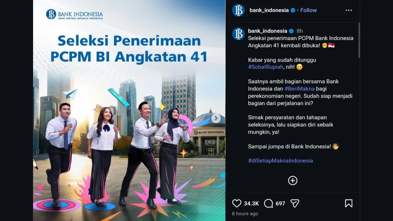 Bank Indonesia Buka Lowongan Kerja Mulai 9 Agustus 2026, Simak Syaratnya