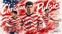 Cover Timnas Amerika Serikat, Christian Pulisic. (Bola.com/Gregah Nurikhsani/AI-Generated)