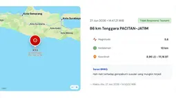 BMKG: Gempa Magnitudo 5,6 Guncang Pacitan