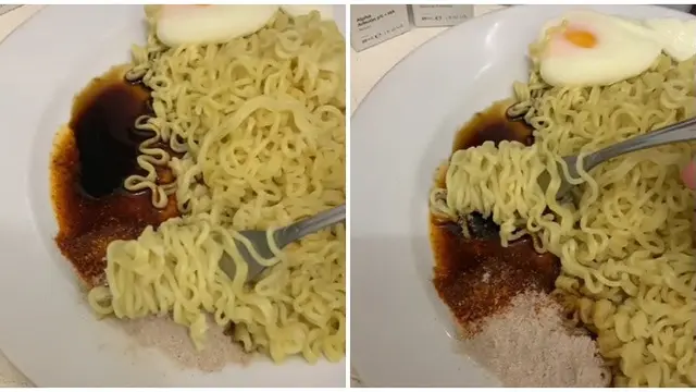 Viral Makan Mi Goreng dengan Bumbu Terpisah, Bikin Geleng Kepala
