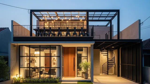 Rooftop Industrial Minimalis: Estetik dan Modern