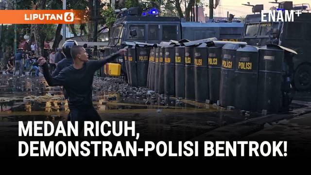 Unjuk rasa terkait tunjangan anggota DPR RI di Medan, Sumatera Utara, berakhir bentrok. Massa dari berbagai organisasi mahasiswa dan masyarakat bentrok dengan aparat di depan DPRD Sumut.