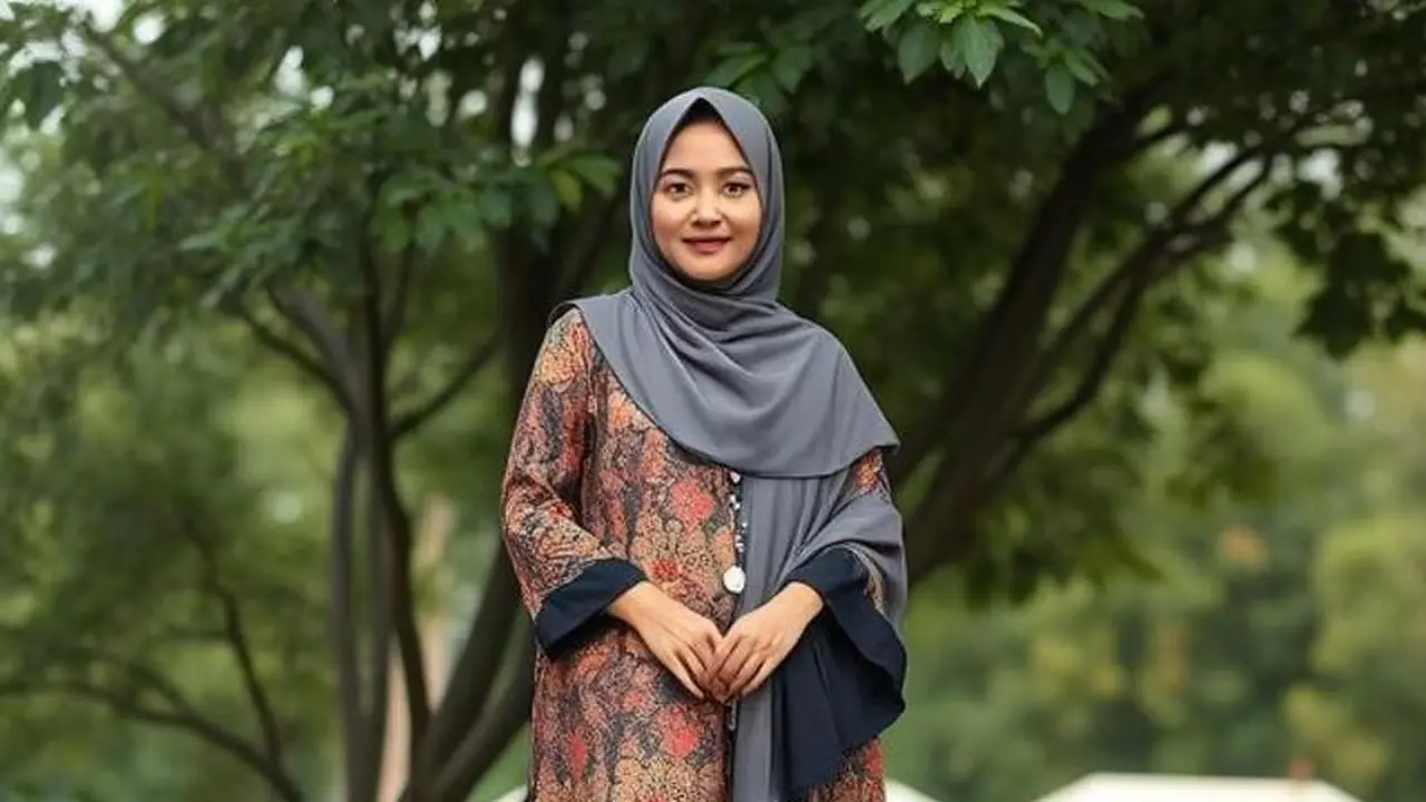 Tips Memilih Hijab & Sandal untuk Lengkapi Model Gamis Batik di Acara Resmi/Ilustrasi gambar oleh AI