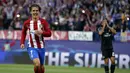 Penyerang Atletico Madrid,  Antoine Griezmann masuk dalam jajaran lima besar Top Scorer La Liga 2016-2017, Griezmann mengoleksi 16 gol untuk Atletico sepanjang musim ini. (AP/Daniel Ochoa de Olza)