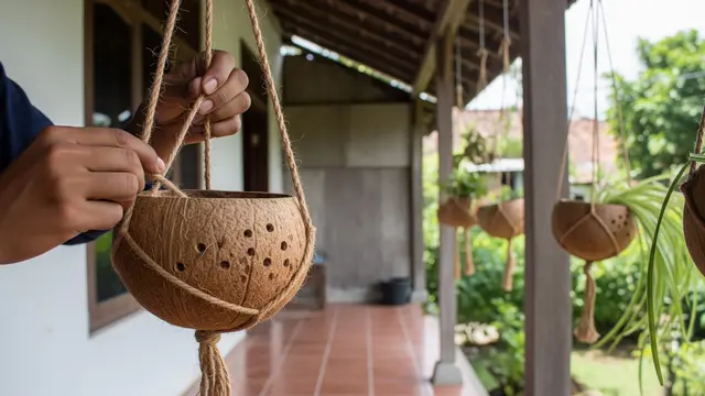 Menambahkan Tali untuk Model Pot Gantung